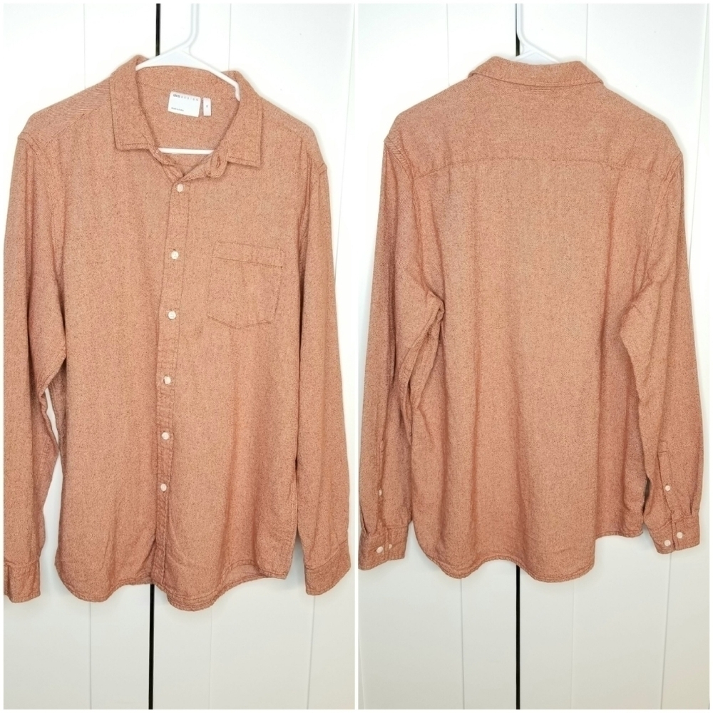 ASOS Design Mens Rust Orange 100% Cotton Casual Longsleeve Buttondown Shirt,  XL